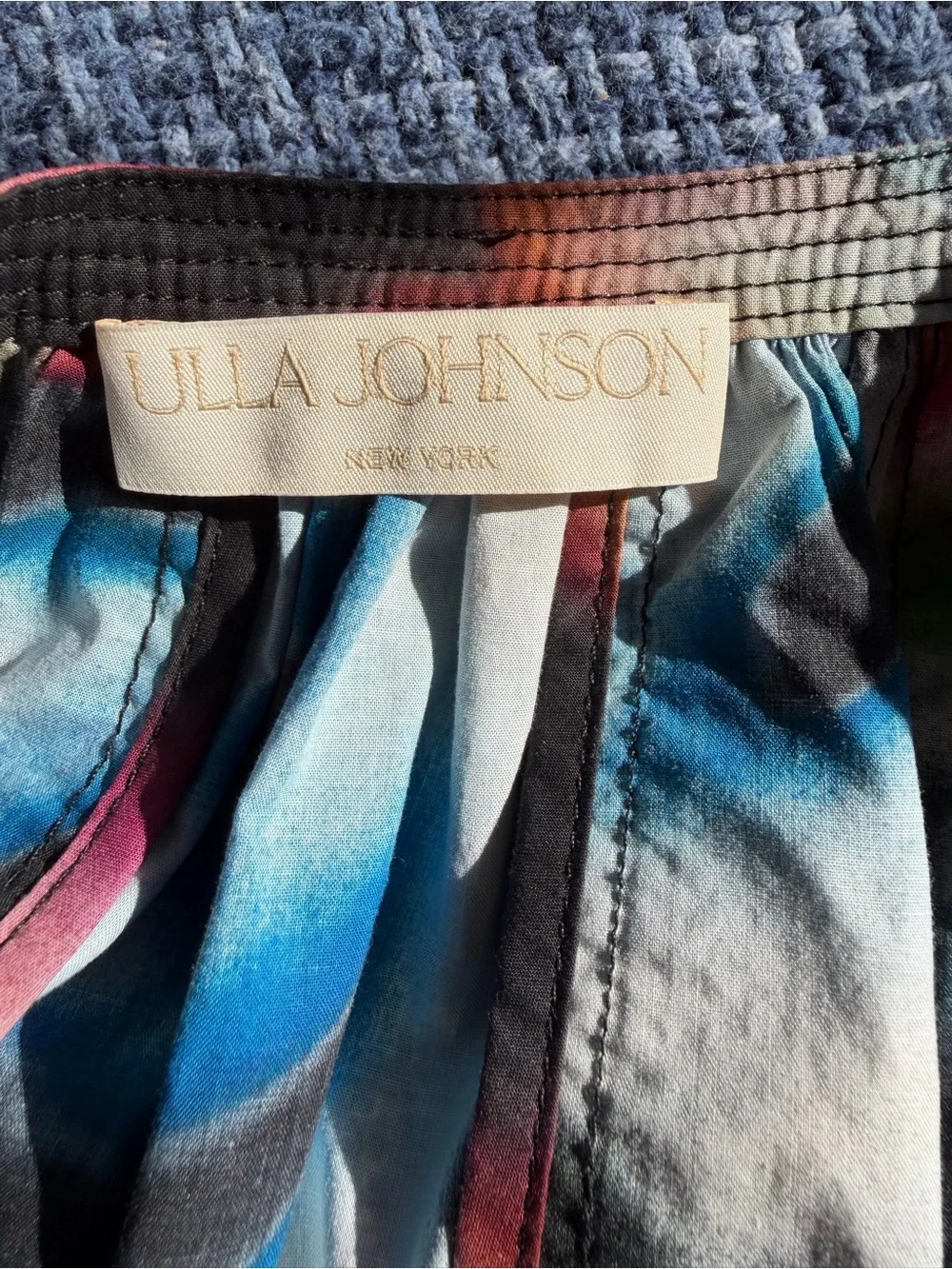 Ulla Johnson Loli Kaleidoscope Cotton Poplin Puff Sleeve Blouse Size 8 Artsy